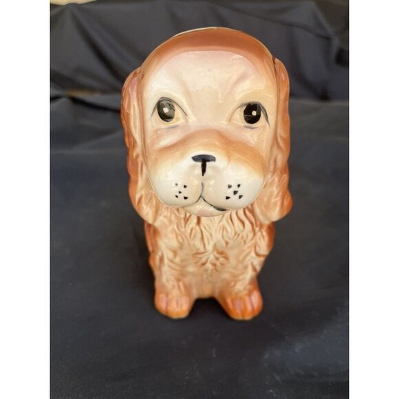 Vintage Cocker Spaniel Dog Planter Big Eyes Mid Century Ceramic Taiwan 9403 - Picture 2 of 10